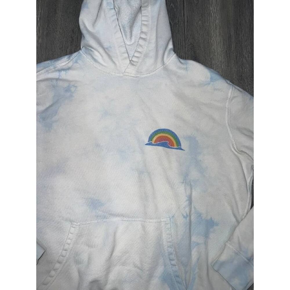 Faherty Hoodie Womens Y2K preppy Large White Tie Dye Pullover A006301 - Picture 4 of 7